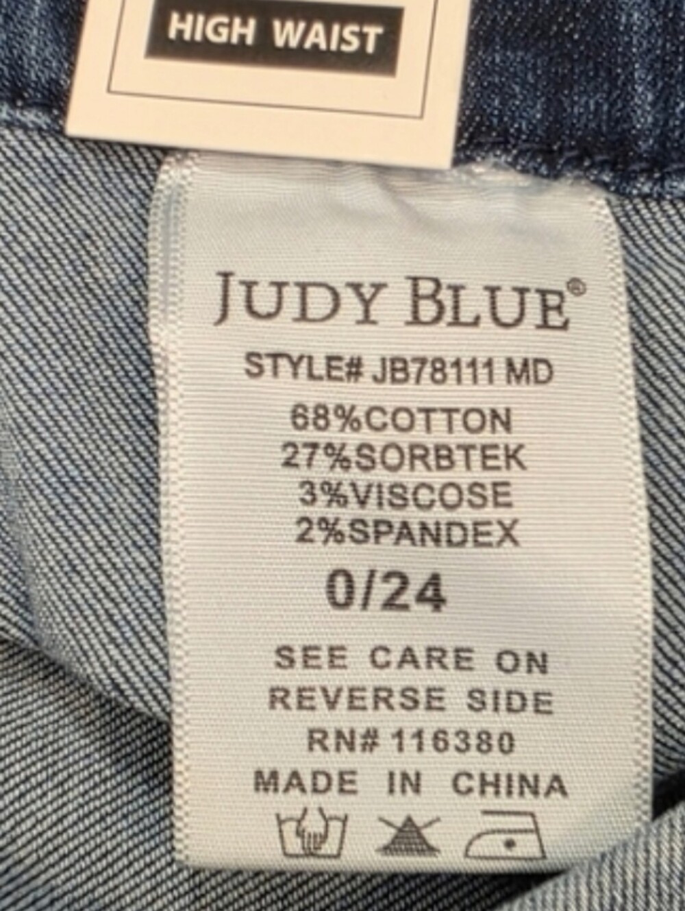Judy Blue Pull On Cooling Capri Jeans 0/24 High Waist Summer Denim - Picture 7 of 10